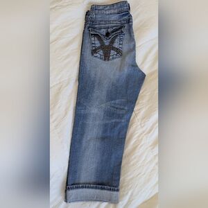 KUT from the KLOTH Whiskered Denim Capri  Summer Jeans Size 6 30"X22"
